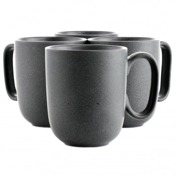 Our Table Landon 4 Piece 15 Ounce Round Stoneware Mug Set in Truffle