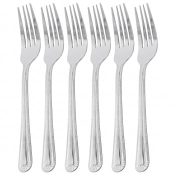 Gibson Home Tustin 6 Piece Stainless Steel Dinner Fork Flatware Set in Silver