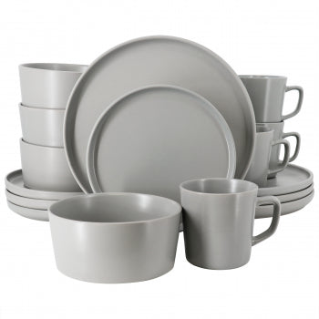 Elama Luxmatte Light Grey 16 Piece Dinnerware Set
