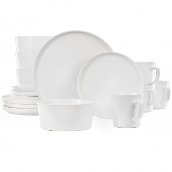 Elama Luxmatte White 16 Piece Dinnerware Set
