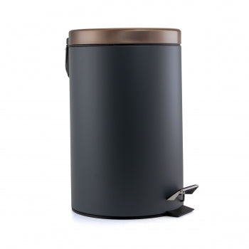 Elama 1.5 Gallon Stylish Grey and Copper Soft Pedal Office, Kitchen and Bathroom Trash Bin