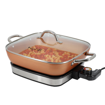 MegaChef 11.81 Inch Electric Fry Pan with Copper Coating