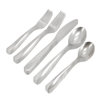 Gibson Home Hulton 20 Piece Stainless Steel Flatware Set in Silver