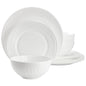 Ultra by Gibson Swanton Arch 12 Piece Break-Resistant Opal Glass Dinnerware Set in White