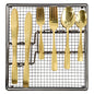 Gibson Home Abbeville 41 Piece Stainless Steel Flatware Set in Gold with Wire Caddy