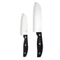 Oster Granger 2 Piece Stainless Steel Santoku Knife Set with Black Handles