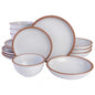 Soho Lounge Lagos 16 Piece Terracotta Double Bowl Dinnerware Set in Solid Matte White