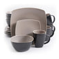 Gibson Soho Lounge Matte 16-Piece Dinnerware Set, Taupe