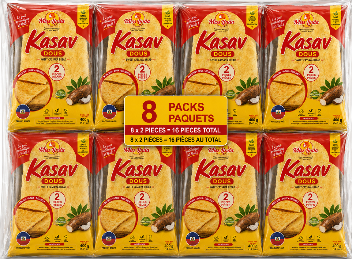 Kasav Miss Linda, Haitian Kasav Dous, 6 packs (12 kasav)
