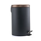 Elama 1.5 Gallon Stylish Grey and Copper Soft Pedal Office, Kitchen and Bathroom Trash Bin