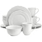 Elama Henryi 16 Piece Porcelain Dinnerware Set in White