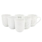Elama Henryi 6 Piece 12 Ounce Porcelain Mug Set in White