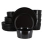Elama Josh 18 Piece Stoneware Dinnerware Set in Matte Black