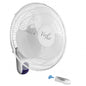 Vie Air 16 Inch 3 Speed Plastic Wall Fan with Remote Control in White